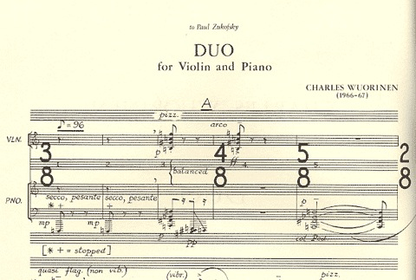 Wuorinen, C.: Duo (Violin & Piano)