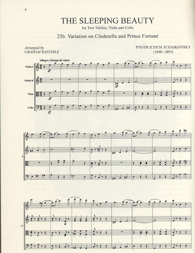 Tchaikovsky, P.I.: The Sleeping Beauty, Act. 3 (string quartet) score and parts
