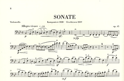 Mendelssohn, F. (Elvers, ed.): Sonata in Bb Major, Op.45, urtext (cello & piano)
