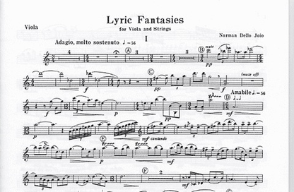Dello Joio, Norman: Lyric Fantasies (Viola & Piano)