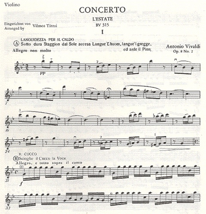 Vivaldi, A.: ''Summer'' from 4 Seasons Op.8/1 (violin & piano)