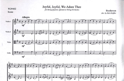 Beethoven (Heffler): Joyful, Joyful, We Adore Thee-Ode to Joy (string quartet)