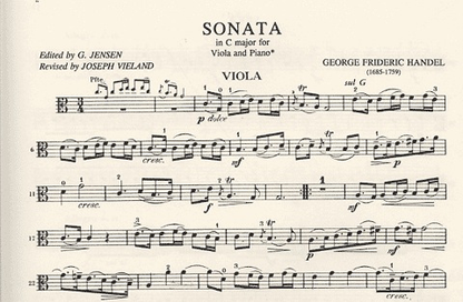 Handel, G.F. (Jensen-Vieland): Sonata in C Major (Viola & Piano)