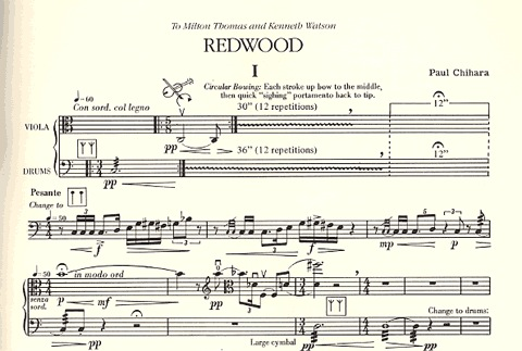 Chihara, Paul: Redwood (viola & percussion)