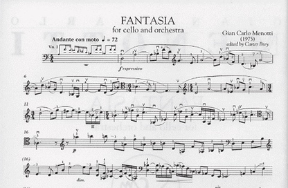Menotti, Giancarlo: Fantasia (cello & piano)