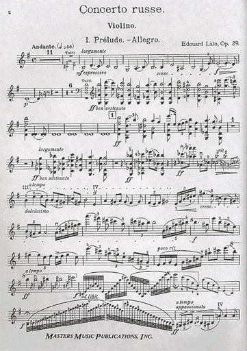 Lalo, Edouard: Concerto Russe Op.29 (violin & piano)