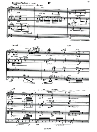 Webern, A.: Six Bagatelles, Op. 9, 1913 (2 violins, viola, and cello)
