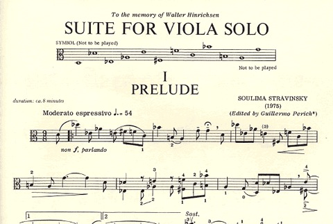 Stravinsky, Soulima: Suite for Viola Solo