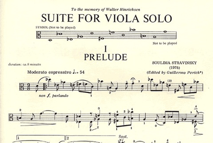 Stravinsky, Soulima: Suite for Viola Solo