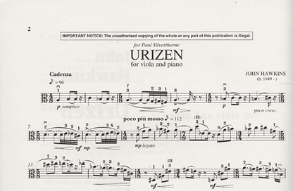 Hawkins, J: Urizen (viola & piano)