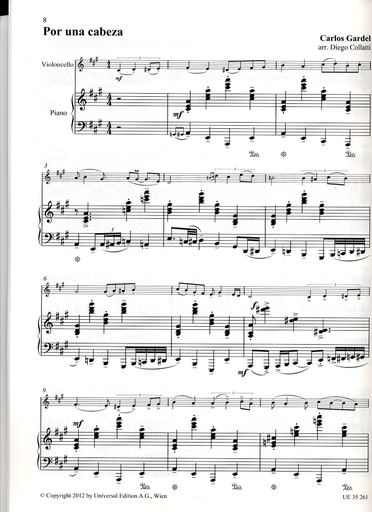 Gardel, C. (Collatti, arr.): Tango (Cello and Piano)