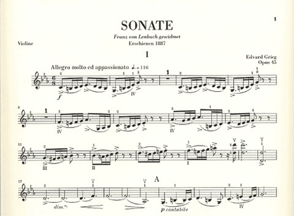 Grieg, Edvard: Sonata in C minor, Op.45 (violin & piano)