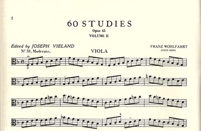 Wohlfahrt, F. (Vieland): 60 Studies Op. 45, Book 2 (viola)