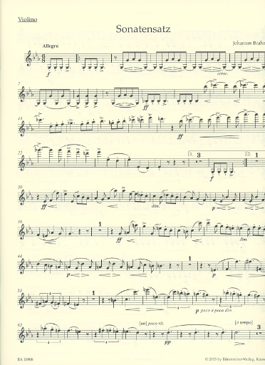 Brahms, Johannes (Brown): Sonata Movement in C minor from the F.A.E. Sonata, WoO 2 Barenreiter Urtext