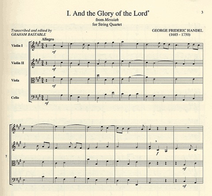 Handel, G.F.: Three Choruses from Messiah (string quartet parts and score)
