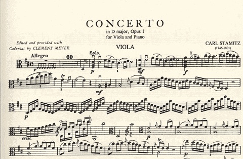 Stamitz, C.: Concerto in D Op.1 (viola & piano)