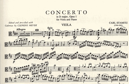 Stamitz, C.: Concerto in D Op.1 (viola & piano)