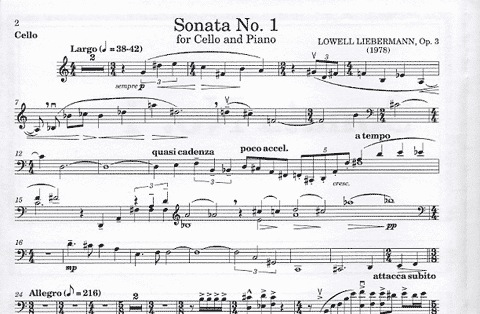 Liebermann, Lowell: Sonata No.1 Op.3 (cello & piano)