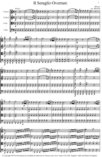 Mozart, W.A.: Il Seraglio (string quartet)