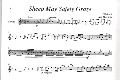 Bach, J.S. (Martelli): Sheep May Safely Graze (string quartet)