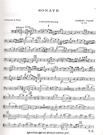 Faure, Gabriel: Sonata No.1 Op.109 in d minor (cello & piano)