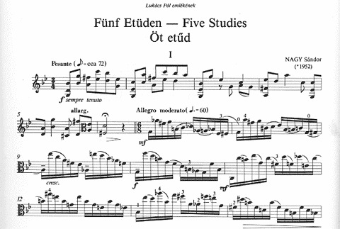 Sandor, Nagy: Five Studies for Viola