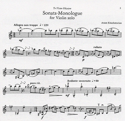 Khachaturian, Aram: Sonata-Monologue (violin solo)