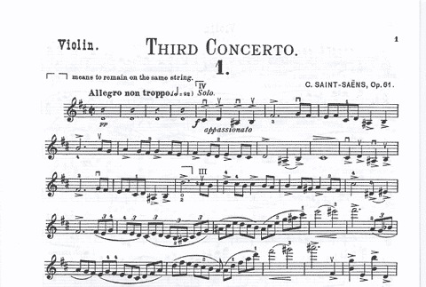 Saint-Saens, C.: Concerto No.3 in B minor, Op.61 (violin, and piano)