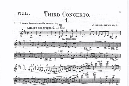 Saint-Saens, C.: Concerto No.3 in B minor, Op.61 (violin, and piano)