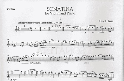 Husa, Karel: Sonatina (violin & piano)