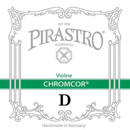 Pirastro CHROMCOR violin D string, steel, medium,