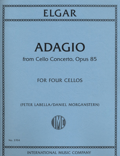 Elgar, Edward: Adagio from Cello Concerto, Op. 85 (4 cellos) score & parts