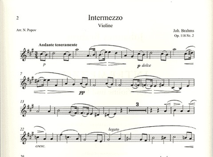 Brahms, Johannes: Intermezzo Op.118 #2 (violin & piano)