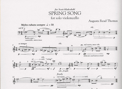 Thomas, Augusta Read: Spring Song (cello solo)