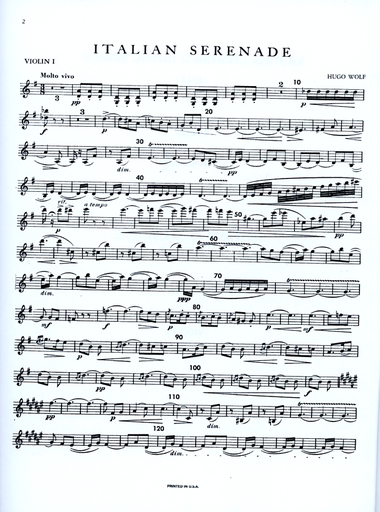 Wolf, Hugo: Italian Serenade in G major (string quartet) set of parts