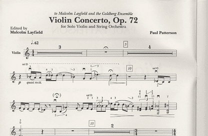 Patterson, P.: Violin Concerto Op.72 (violin & piano)