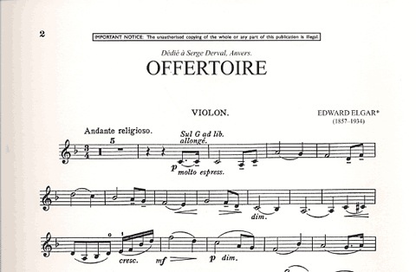 Elgar, E.: Offertoire-Andante religioso (violin & piano)