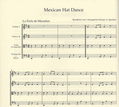 Speckert (arr): Mexican Hat Dance (string quartet), Barenreiter