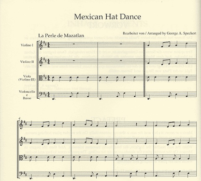 Speckert (arr): Mexican Hat Dance (string quartet), Barenreiter