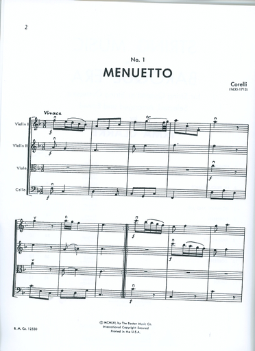 Clarke, Irma: String Music of the Baroque Era (string quartet) score & parts