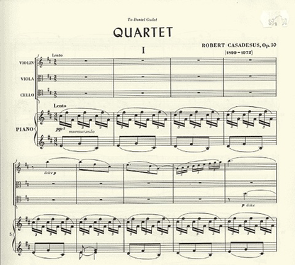 Casadesus, Robert: Quartet Op.30 (violin, viola, cello, piano)