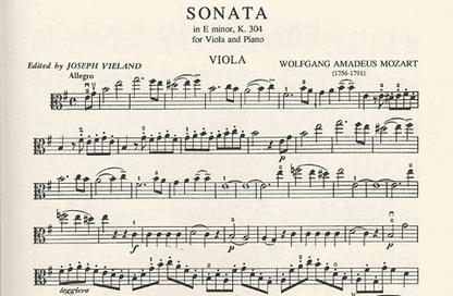 Mozart, W.A. (Vieland): Sonata in E minor K.304 (viola & piano)