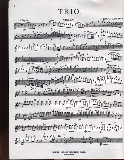 Schubert, Franz: Trio #1 in Bb (violin, Viola, Cello)