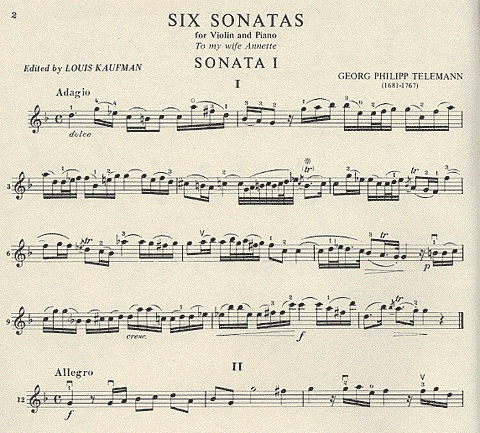 Telemann, G.P. (Kaufman): 6 Sonatas (Violin & Piano)