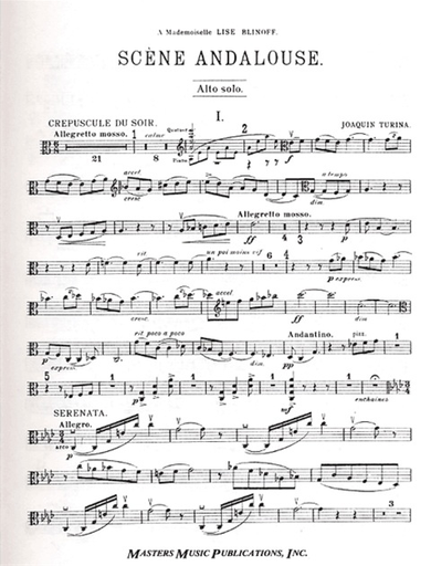 Turina, Joaquin: Scene andalouse (viola solo, 2 violins, viola, cello piano)