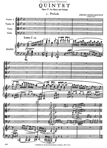 Shostakovich, D.: Quintet Op.57 (piano, 2 violins, viola, cello) IMC