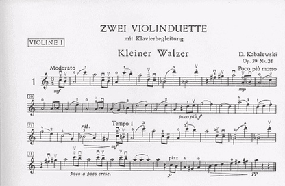 Kabalevsky, Dmitri: Duets (2 violins & piano)