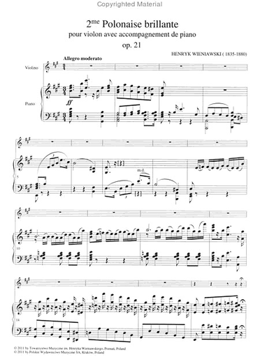Wieniawski, Henri: Polonaise brillante No. 2 for violin and piano
