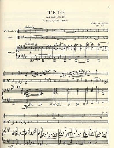 Reinecke, Carl: Trio in A major Op.264 (Clarinet in A, viola, piano)