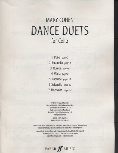 Cohen, Mary: Dance Duets (2 cellos)